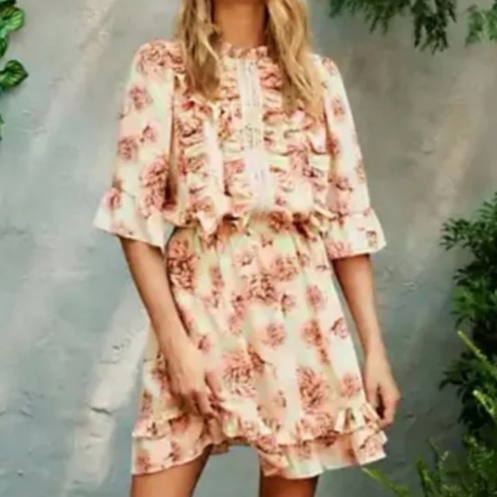 Boho Dress- Happy x Nature Kate Hudson Floral Ruffled Boho